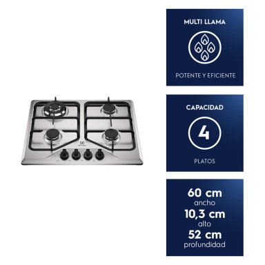 ENCIMERA A GAS ELECTROLUX 4 PLATOS KE4XC - 2