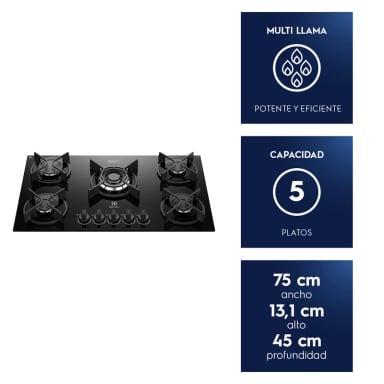 ENCIMERA A GAS ELECTROLUX 5 PLATOS KE5GC - 2