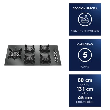 ENCIMERA A GAS ELECTROLUX 5 PLATOS KE5HP - 2