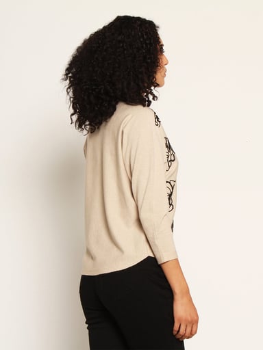 SWEATER MUJER WADOS ESCOTE REDONDO MANGA 3/4 BORDADO  - 4