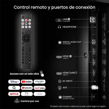 SMART TV HISENSE LED 4K UHD 43” 43A6NV - 5