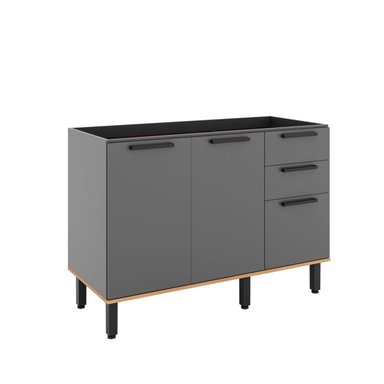 MUEBLE LAVAPLATO ROCCA CASTAÑA 3 PUERTAS 2 CAJONES - 1