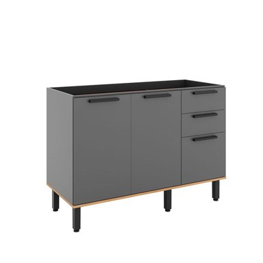 MUEBLE LAVAPLATO ROCCA CASTAÑA 3 PUERTAS 2 CAJONES - 3