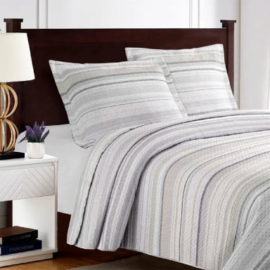 QUILT ILLUSIONS BREDA 2 PLAZAS GRIS - 1