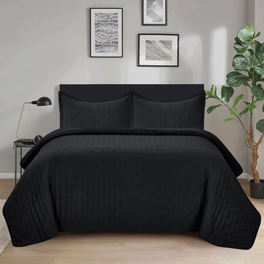 QUILT ILLUSIONS ROMA 2 PLAZAS NEGRO - 1