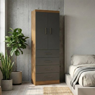 CLOSET EXIT 2 PUERTAS 4 CAJONES CAFÉ/NEGRO - 4