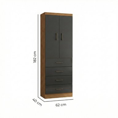 CLOSET EXIT 2 PUERTAS 4 CAJONES CAFÉ/NEGRO - 8