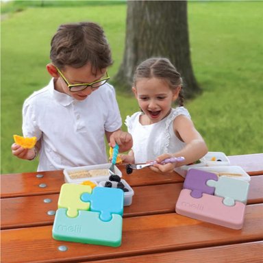 CONTENEDOR DE ALIMENTOS PUZZLE - VERDE - 4