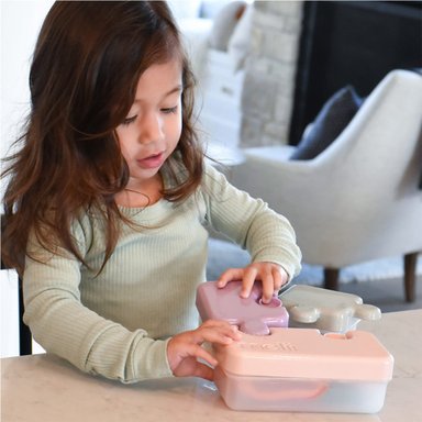 CONTENEDOR DE ALIMENTOS PUZZLE - ROSA - 4