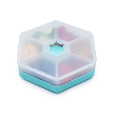 CONTENEDOR HEXAGONAL SNACKS - AZUL - 1
