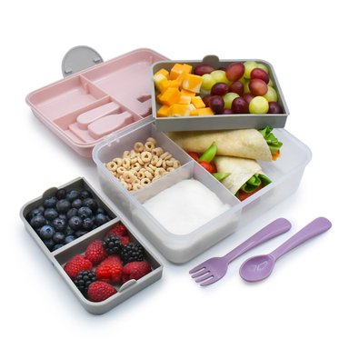 CONTENEDOR BENTO BOX CON CUBIERTO-ROSA - 2