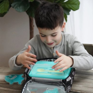 CONTENEDOR BENTO BOX CON CUBIERTO-AZUL - 4