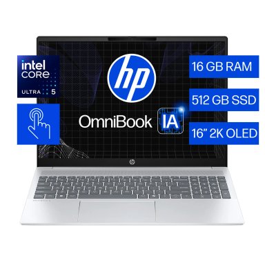 NOTEBOOK HP OMNIBOOK 5 AI 16-AF1052LA INTEL CORE ULTRA 5 16GB RAM 512GB SSD TÁCTIL 2K 16" - 1