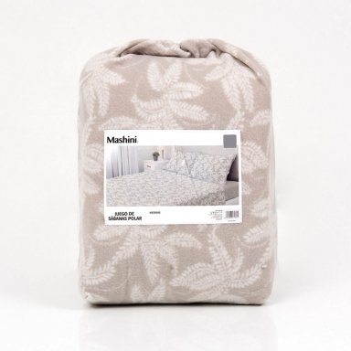 JUEGO DE SÁBANAS MASHINI POLAR ESTAMPADA KING HOJA - 5