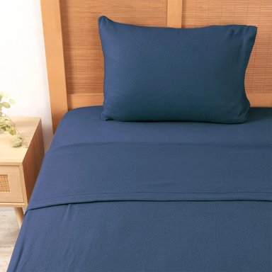JUEGO DE SÁBANAS MASHINI POLAR LISA 1.5 PLAZAS AZUL - 1