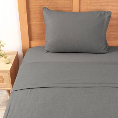 JUEGO DE SÁBANAS MASHINI POLAR LISA 1.5 PLAZAS GRIS - 1