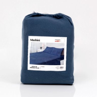 JUEGO DE SÁBANAS MASHINI POLAR LISA 2 PLAZAS AZUL - 5