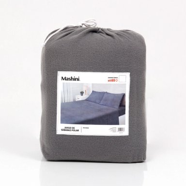JUEGO DE SÁBANAS MASHINI POLAR LISA 2 PLAZAS GRIS - 5