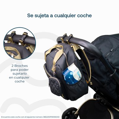BOLSO PAÑALERA BEBESIT NEGRO NEGRO/DORADO - 5