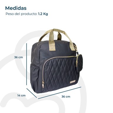 BOLSO PAÑALERA BEBESIT NEGRO NEGRO/DORADO - 7
