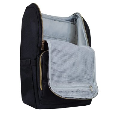 MOCHILA MATERNAL BEBESIT PAÑA PREMIUM NEGRO/DORADO - 4