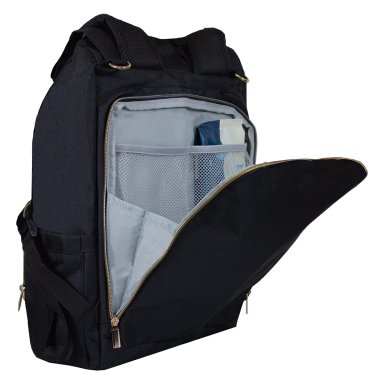 MOCHILA MATERNAL BEBESIT PAÑA PREMIUM NEGRO/DORADO - 5