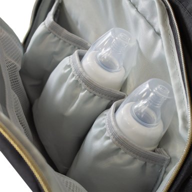 MOCHILA MATERNAL BEBESIT PAÑA PREMIUM NEGRO/DORADO - 6