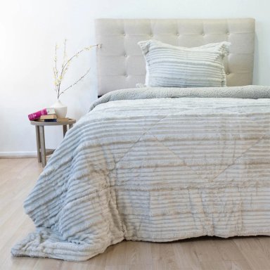 CUBRECAMA DORAL COTELONI SHERPA 1.5 PLAZAS BEIGE - 1
