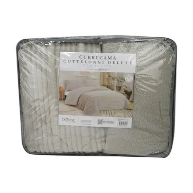 CUBRECAMA DORAL COTELONI SHERPA 1.5 PLAZAS BEIGE - 4