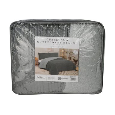 CUBRECAMA DORAL COTELONI SHERPA 2 PLAZAS GRIS  - 4