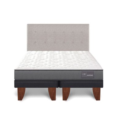 JUEGO DE DORMITORIO CIC CAMA EUROPEA ANATOMIC KING + RESPALDO TIGRIS - 1