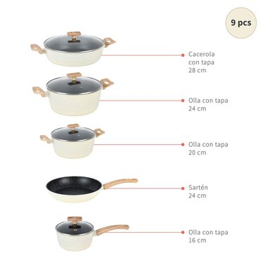BATERÍA DE COCINA SIMPLIT SAVANNAH 9 PZS - 4