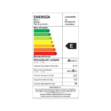 LAVADORA CARGA SUPERIOR LG WT13WVTB 13KG BLANCO - 4