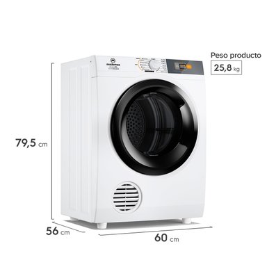 SECADORA DE ROPA POR VENTILACIÓN MADEMSA 9DBZG PRO 9KG BLANCO - 3