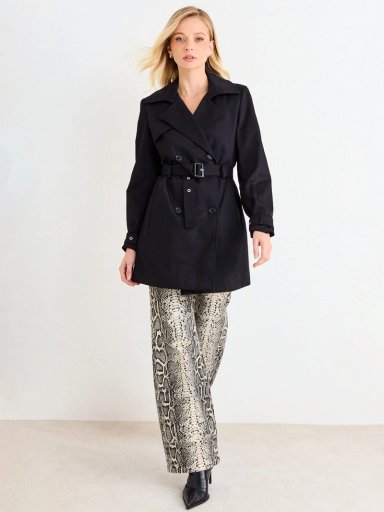 CHAQUETA MUJER ASH TRENCH LISO LARGO CINTURÓN - 1