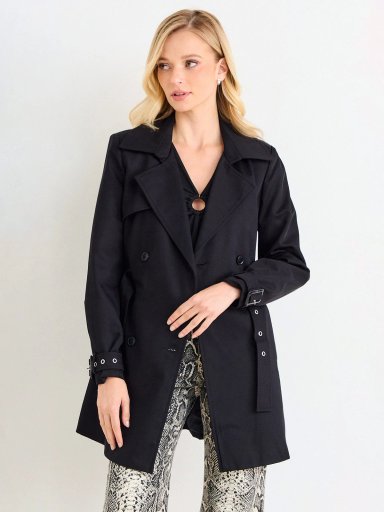 CHAQUETA MUJER ASH TRENCH LISO LARGO CINTURÓN - 3