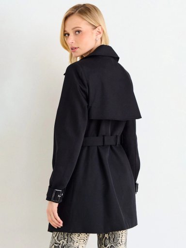 CHAQUETA MUJER ASH TRENCH LISO LARGO CINTURÓN - 4