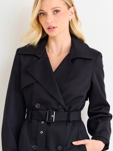 CHAQUETA MUJER ASH TRENCH LISO LARGO CINTURÓN - 5