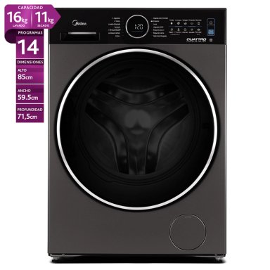LAVADORA SECADORA MIDEA MF210D160WB/T 16KG 11KG GRAFITO - 1