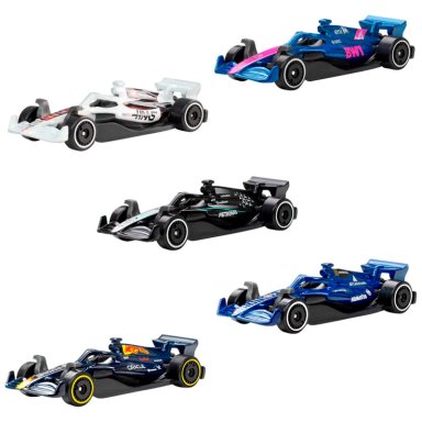 PACK 5 AUTOS JUGUETE HOT WHEELS F1 LET'S RACE - 1