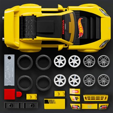 MATTEL BRICK SHOP HOT WHEELS CONSTRUCCIÓN SPEED HONDA 10+ - 4