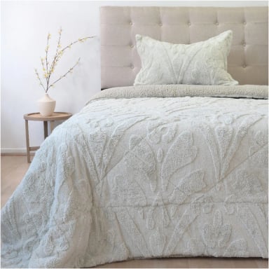 CUBRECAMA DORAL JACQUARD SHERP 1.5P BEIGE - 1