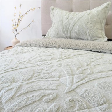 CUBRECAMA DORAL JACQUARD SHERP 1.5P BEIGE - 2