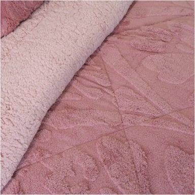 CUBRECAMA DORAL JACQUARD SHERP 1.5P ROSA - 3
