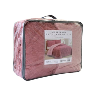 CUBRECAMA DORAL JACQUARD SHERP 1.5P ROSA - 4