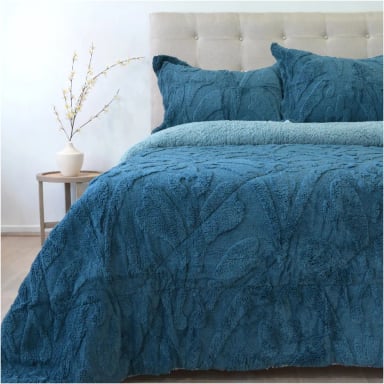 CUBRECAMA DORAL JACQUARD SHERP 2.5 P AZUL - 1