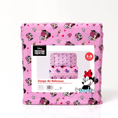 JUEGO DE SÁBANAS DISNEY MINNIE FLORES 1.5 PLAZAS - 3