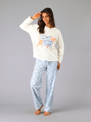 PIJAMA FLORES MICROPOLAR LARGO - 1