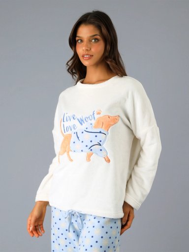 PIJAMA FLORES MICROPOLAR LARGO - 2