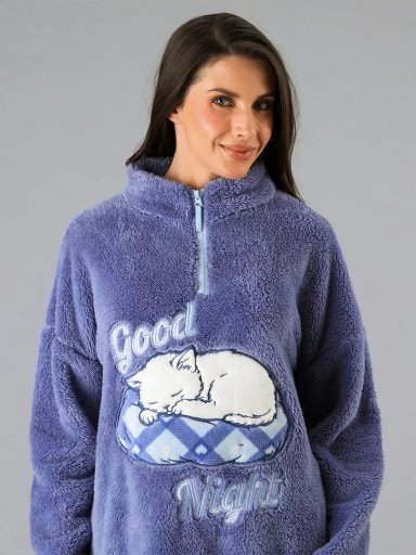 PIJAMA FLORES MICROPOLAR CON CIERRE - 2
